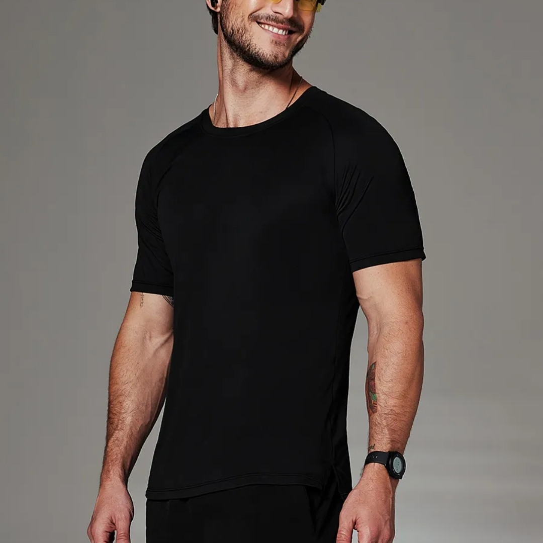 CAMISETA FITNESS MASCULINA RAGLAN MANGA CURTA TRAINING