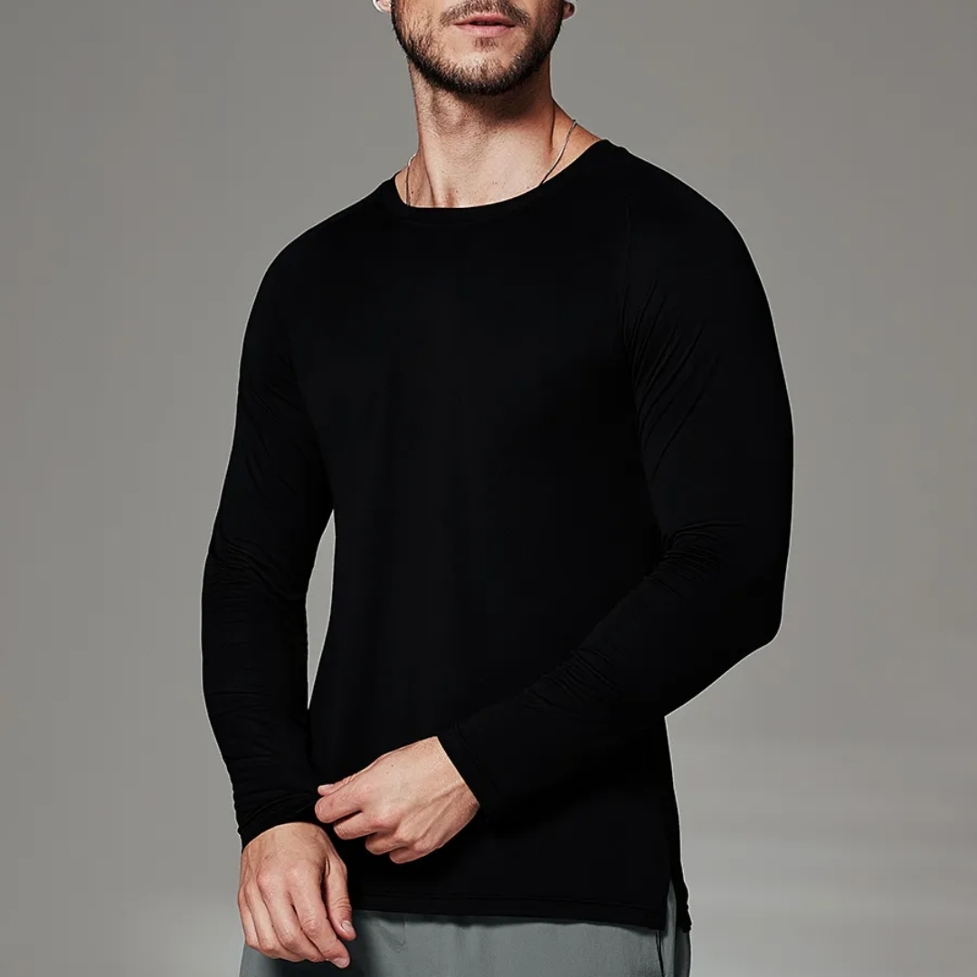 CAMISETA FITNESS MASCULINA RAGLAN MANGA LONGA