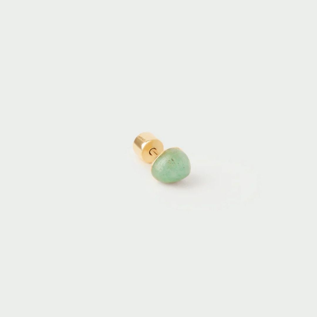 Green aventurine Gravity ear piercing