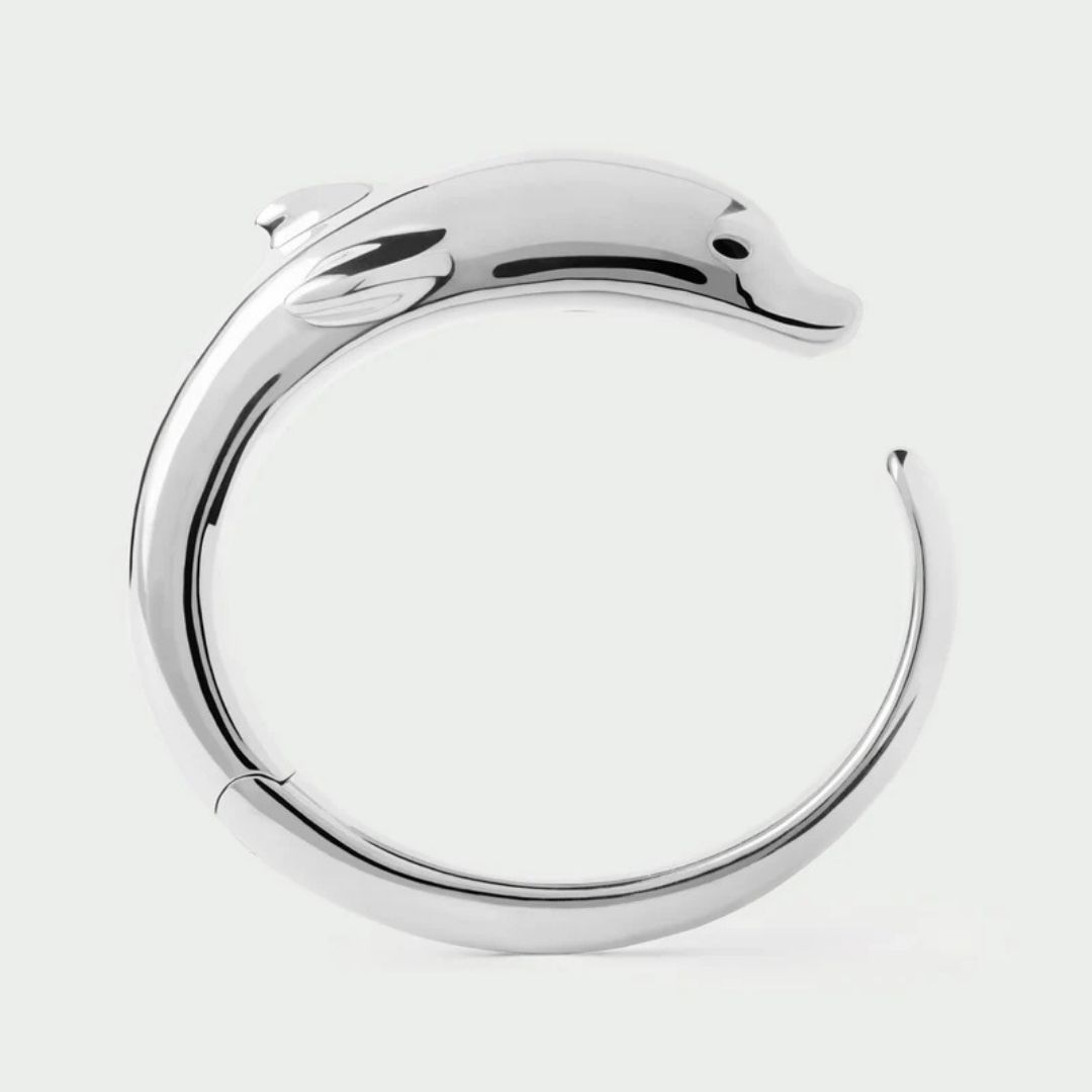 Dolphin silver bangle